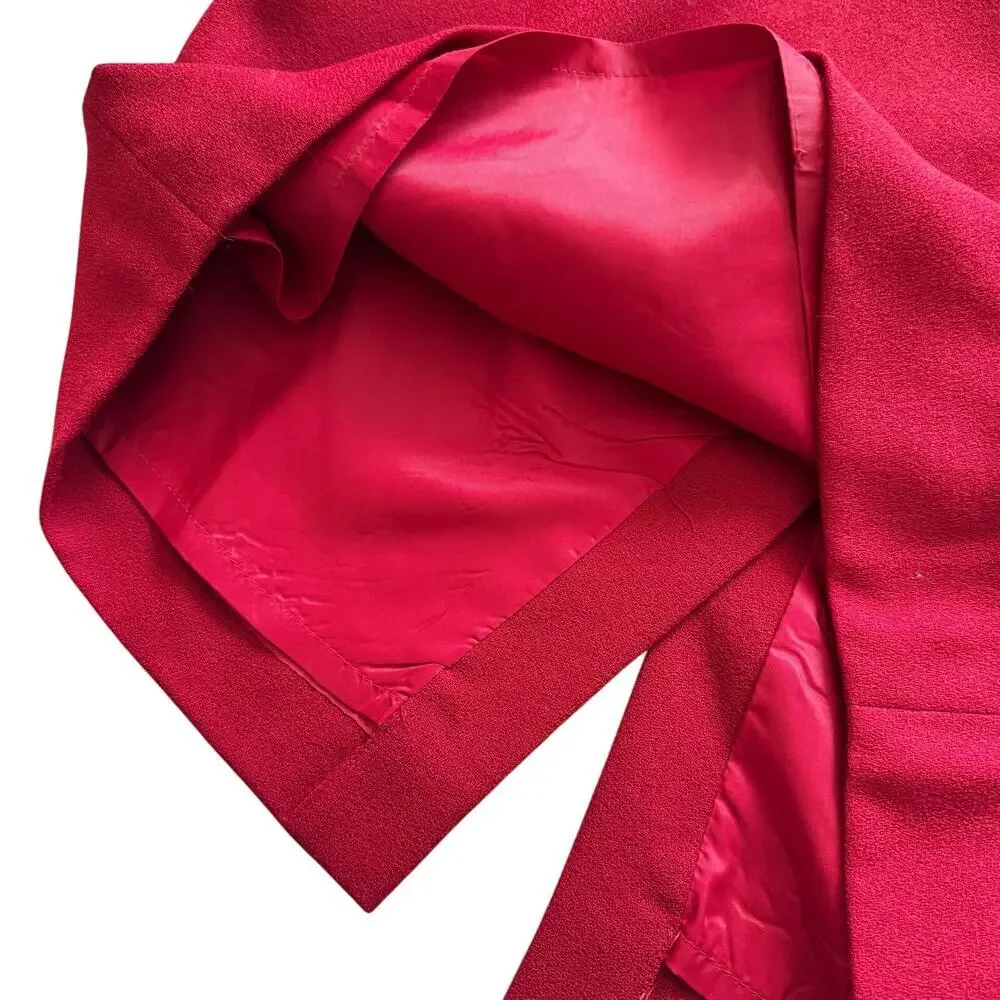 VTG Talbots 100%‎ Wool Skirt Women's Sz 6 8 10 Red Pencil straight Vintage Midi